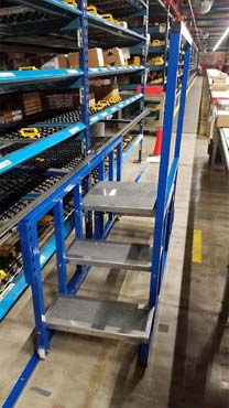 Rolling Folding Racking Steps Expanded View